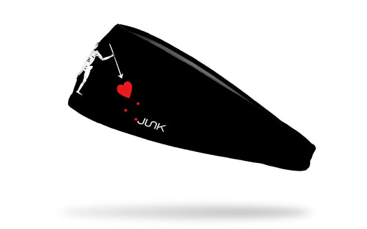 Heart-piercing printed cotton headband